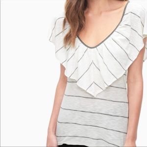 Splendid Panama Stripe Ruffle Tee